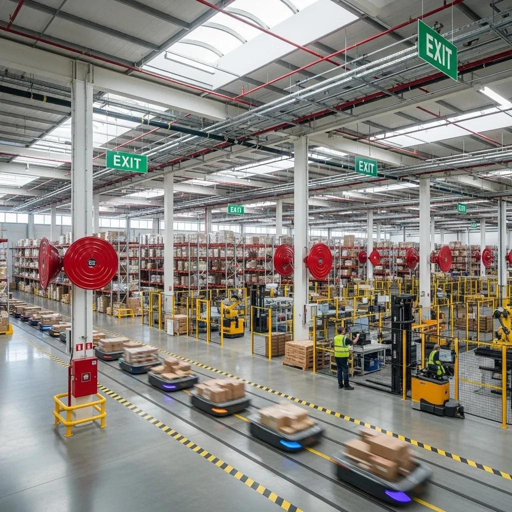 Modern warehouse interior highlighting engineered solutions for efficiency and safety