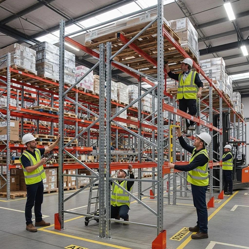 Used pallet racking systems in a Texas warehouse highlighting safety compliance and operational efficiency